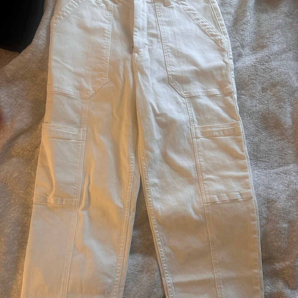 MOTHER NWT White Cargo Straight Leg Jeans - Picture 4 of 5